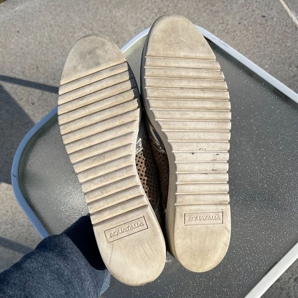 Aquatalia by Marvin K. Silver Oxford Lace up Platform Size 10 Made in Italy - Picture 5 of 8